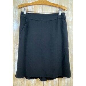 Banana Republic Peplum Back Skirt Size 8P Black Knee Length
